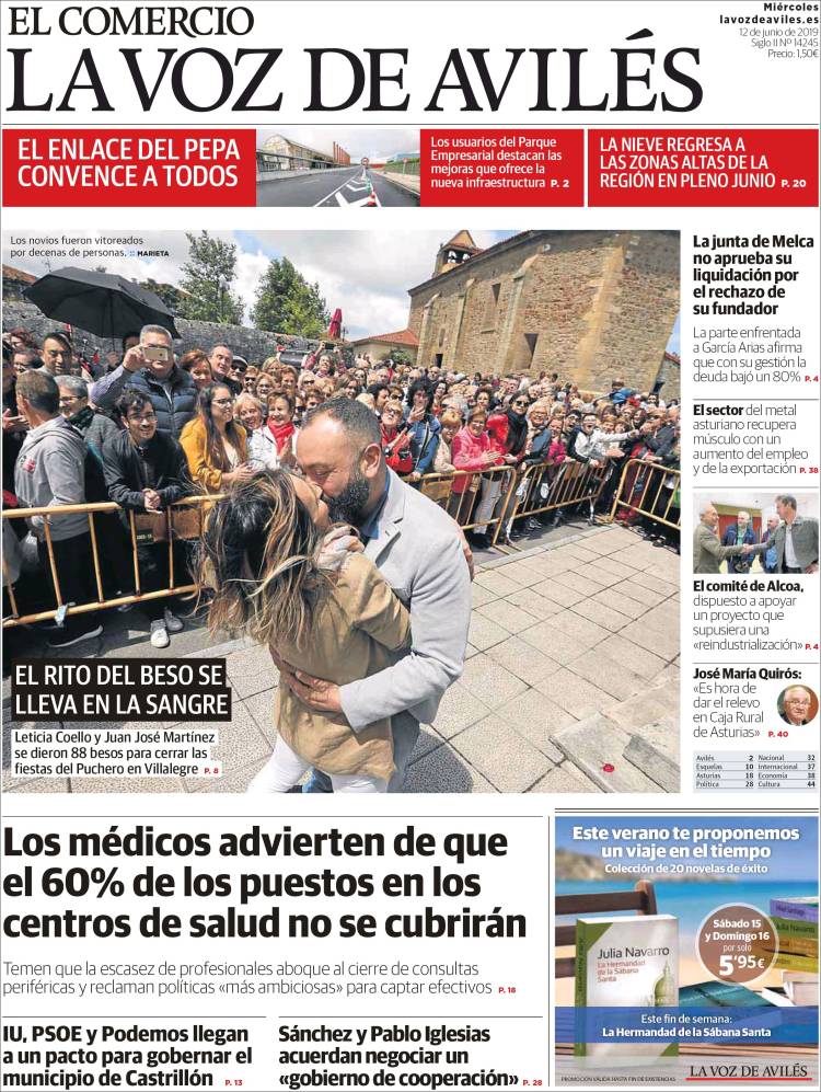 Portada de El Comercio - Avilés (España)