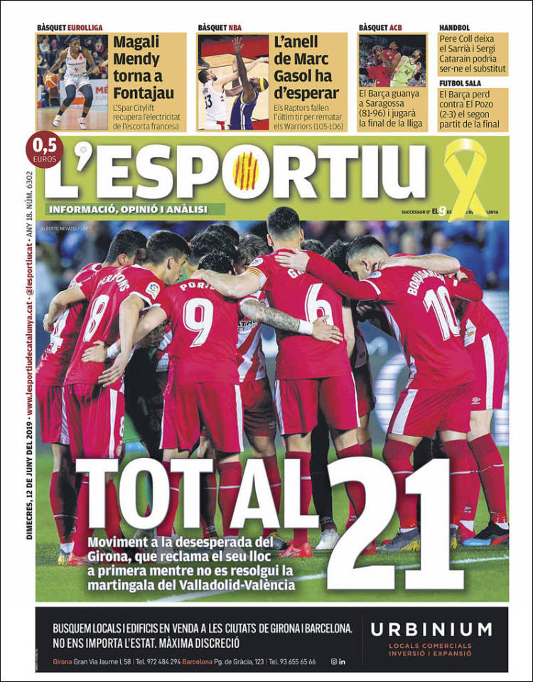 Portada de L'Esportiu : Girona (España)