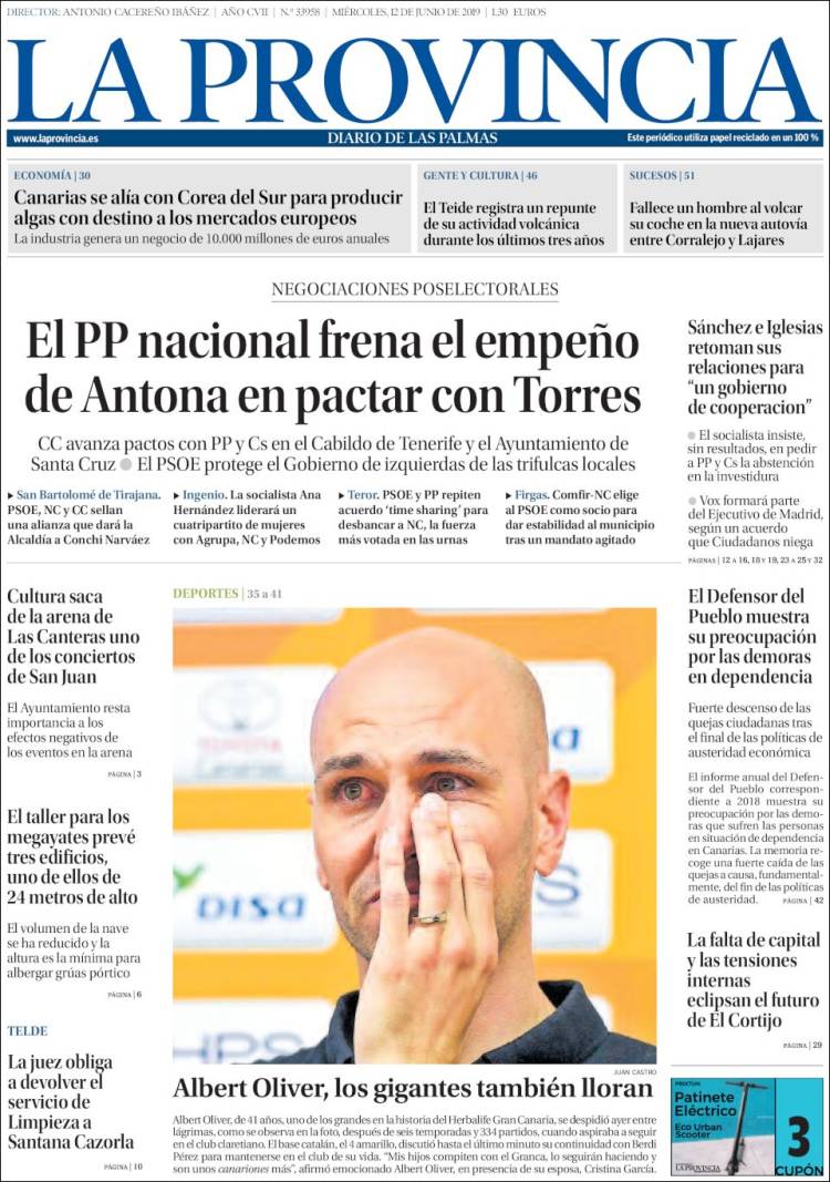 Portada de La Provincia (España)