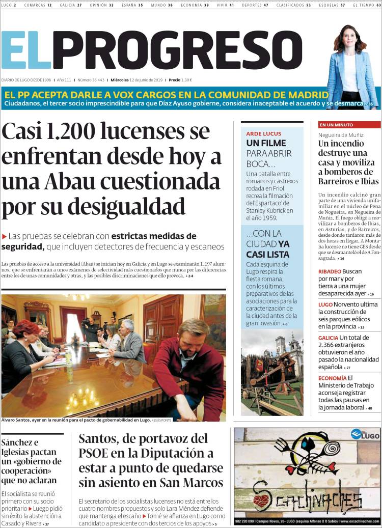 Portada de El Progreso (Spain)