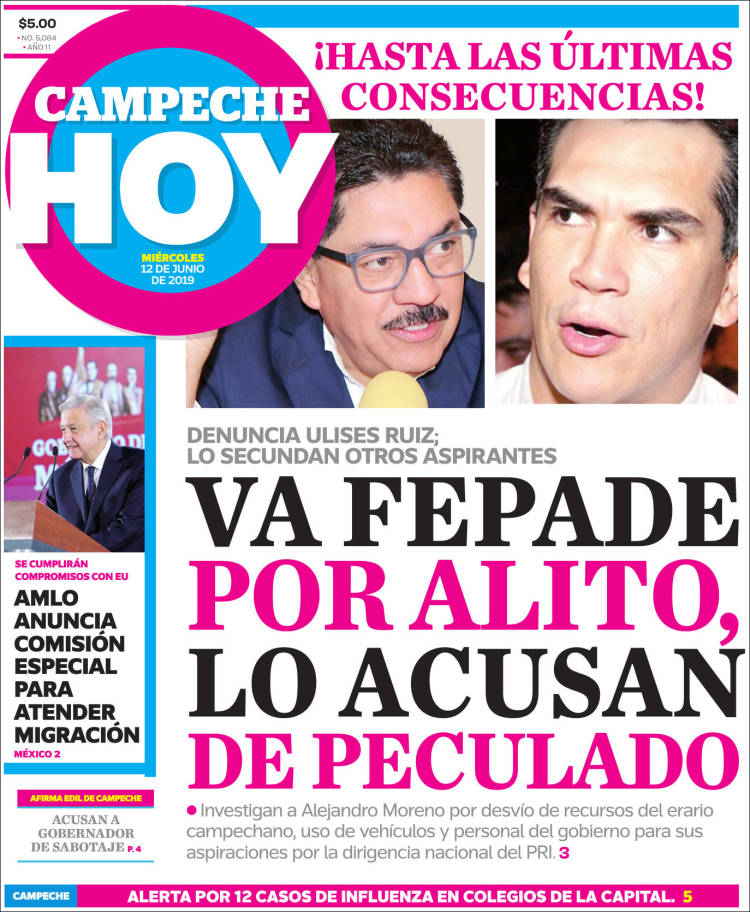 Portada de Campeche Hoy (México)