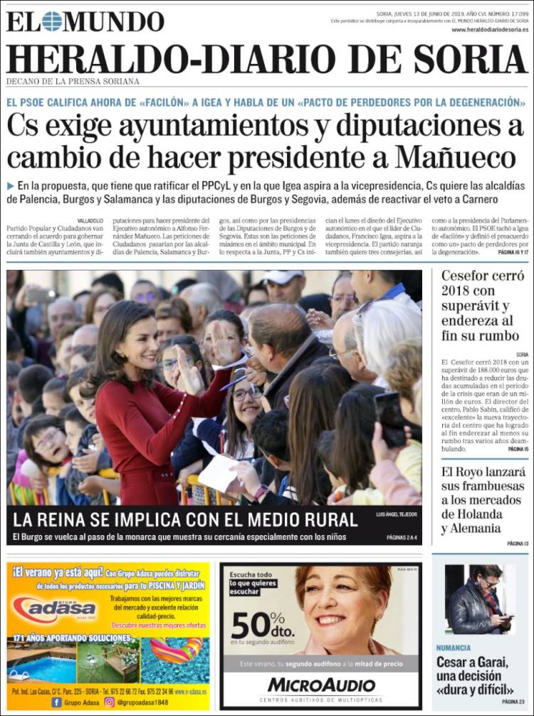 Portada de Diario de Soria (España)
