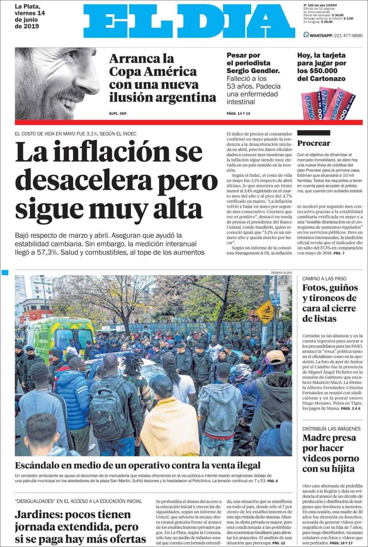 Portada de El Día de la Plata (Argentina)