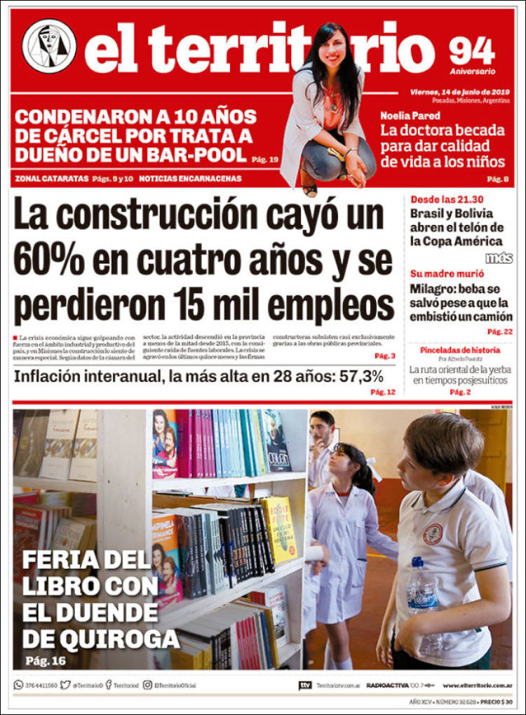 Portada de El Territorio (Argentina)