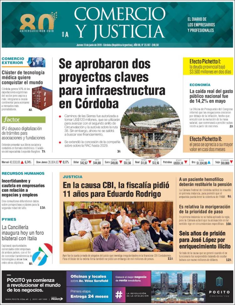 Portada de Comercio y Justicia (Argentina)