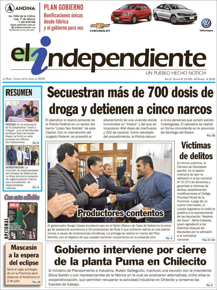 Portada de El Independiente (Argentina)