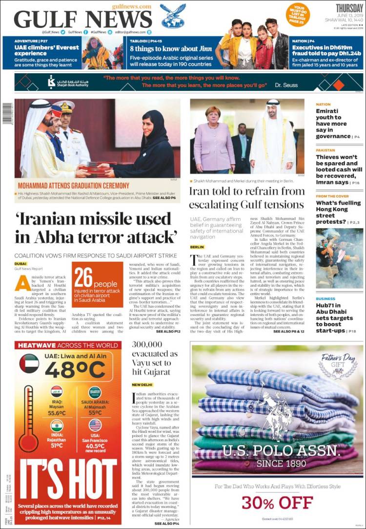 Portada de Gulf News (Asia-Pacific)