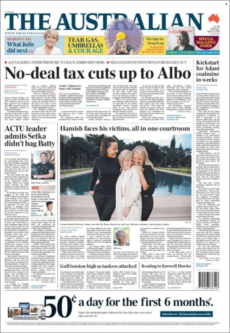 Portada de The Australian (Australia)