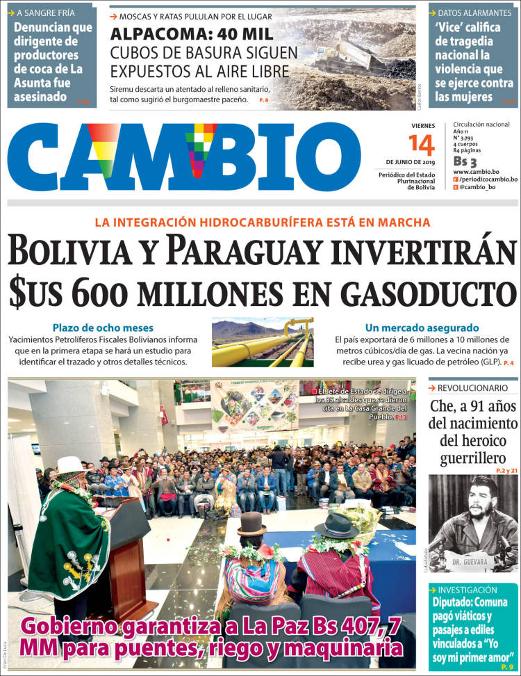 Portada de Cambio (Bolivia)