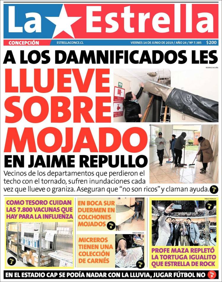 Portada de La Estrella de Concepción (Chile)