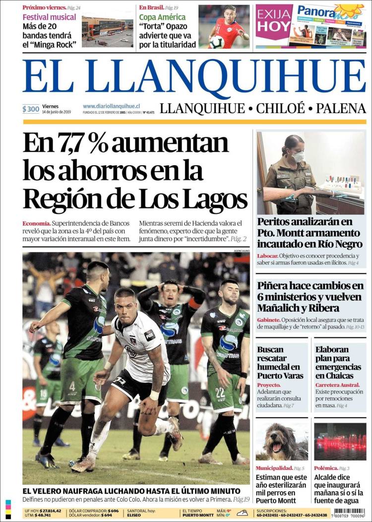 Portada de El Llanquihue (Chile)