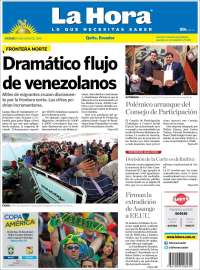 Portada de La Hora - Ecuador (Ecuador)