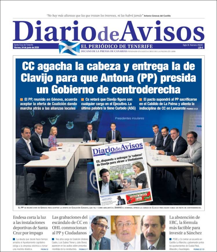 Portada de Diarios de Avisos (Espa&ntilde;a)