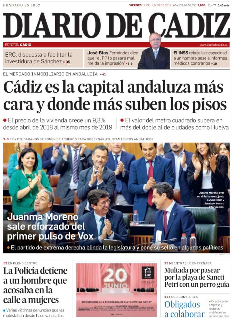 Portada de Diario de Cádiz (Spain)