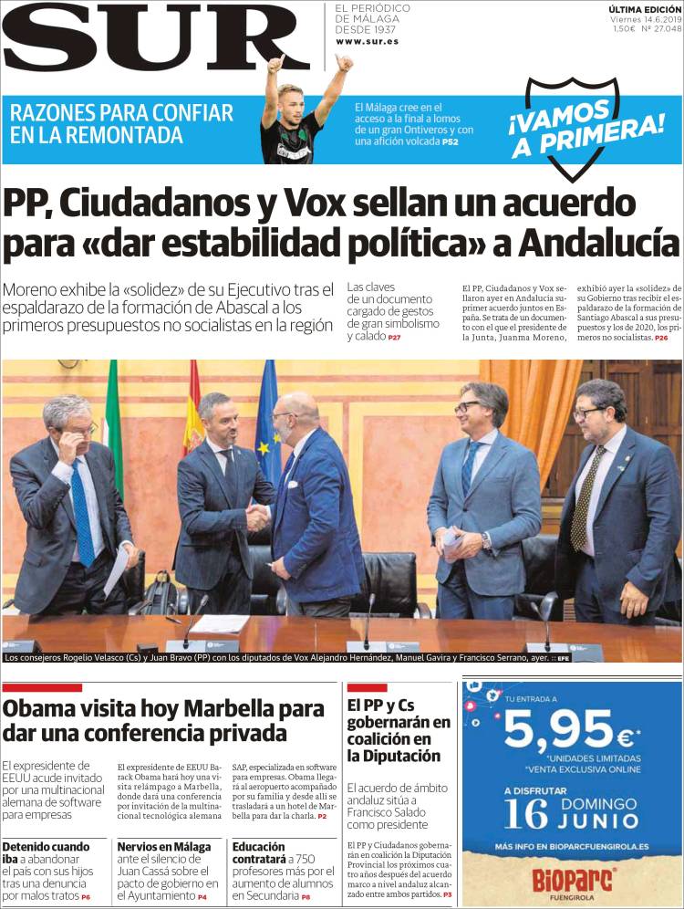 Portada de Diario el Sur (Spain)