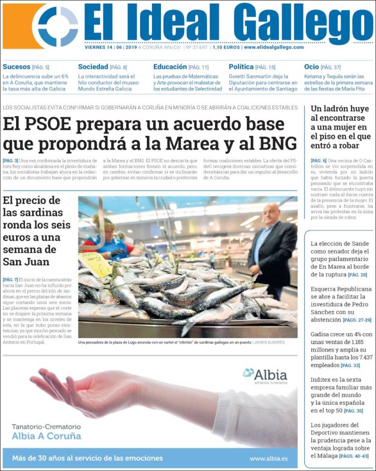 Portada de El Ideal Gallego (Spain)