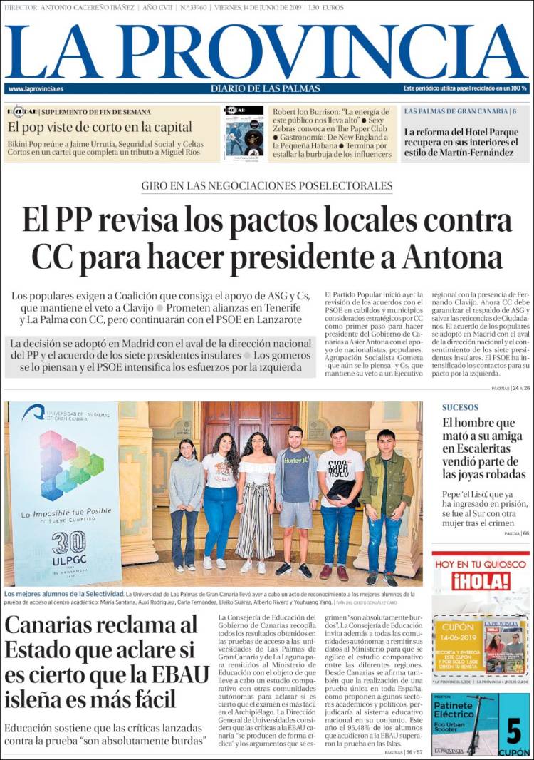 Portada de La Provincia (Spain)