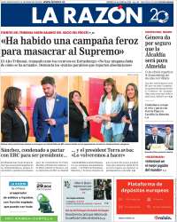 Portada de La Razón (Spain)