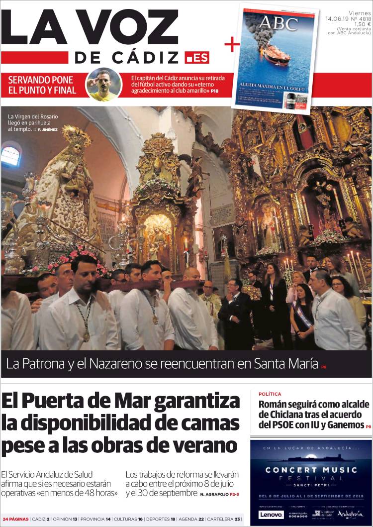 Portada de La Voz de Cádiz (Spain)