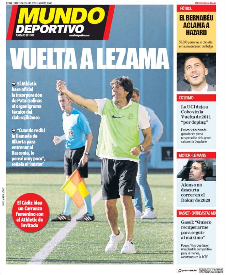 Portada de Mundo Deportivo Bizkaia (Spain)