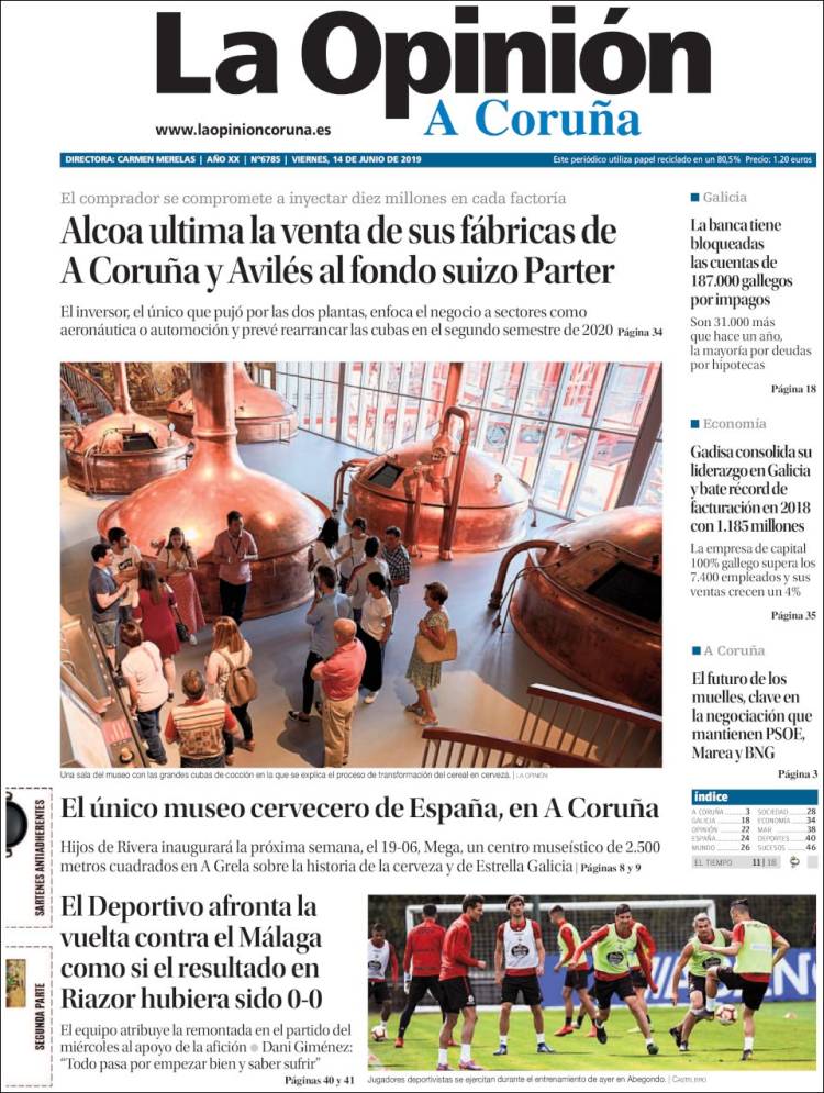 Portada de La Opinión de A Coruña (Spain)