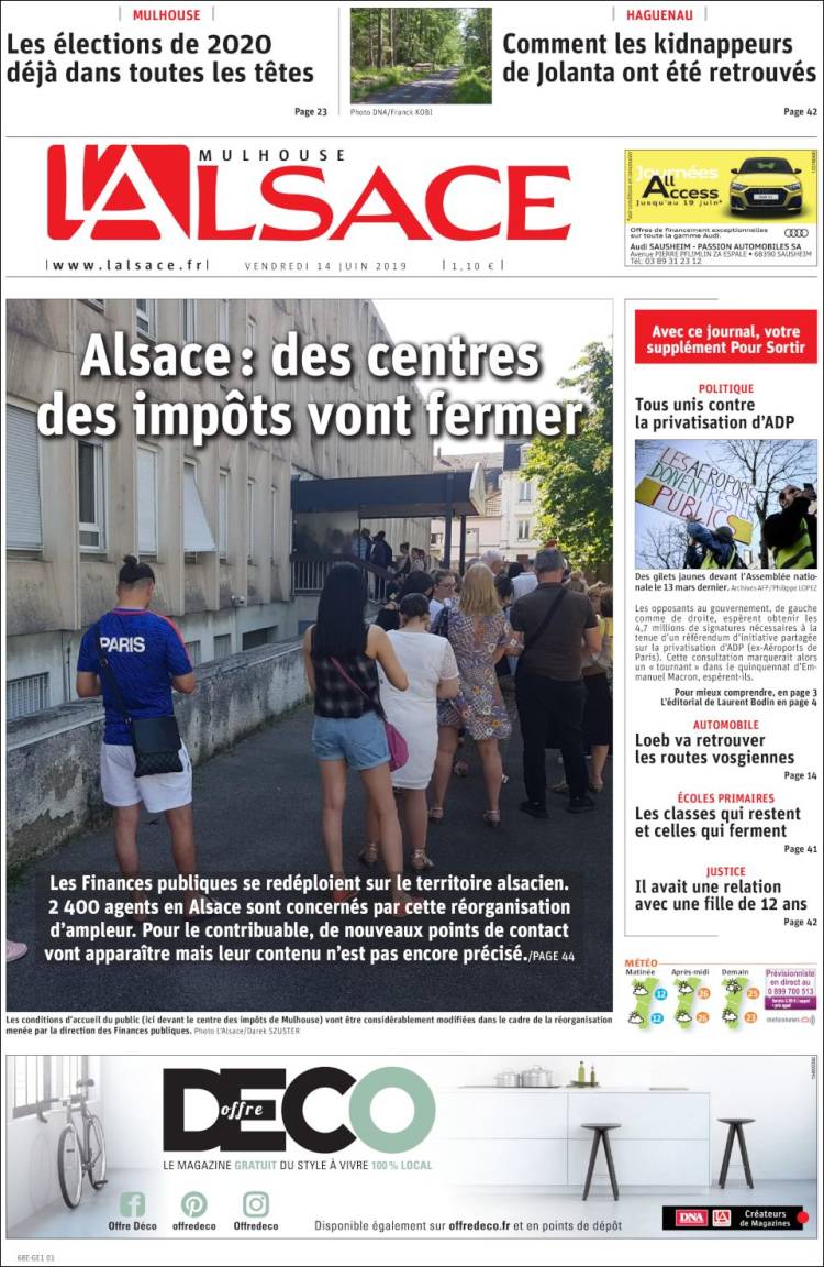 Portada de Journal L'Alsace (France)