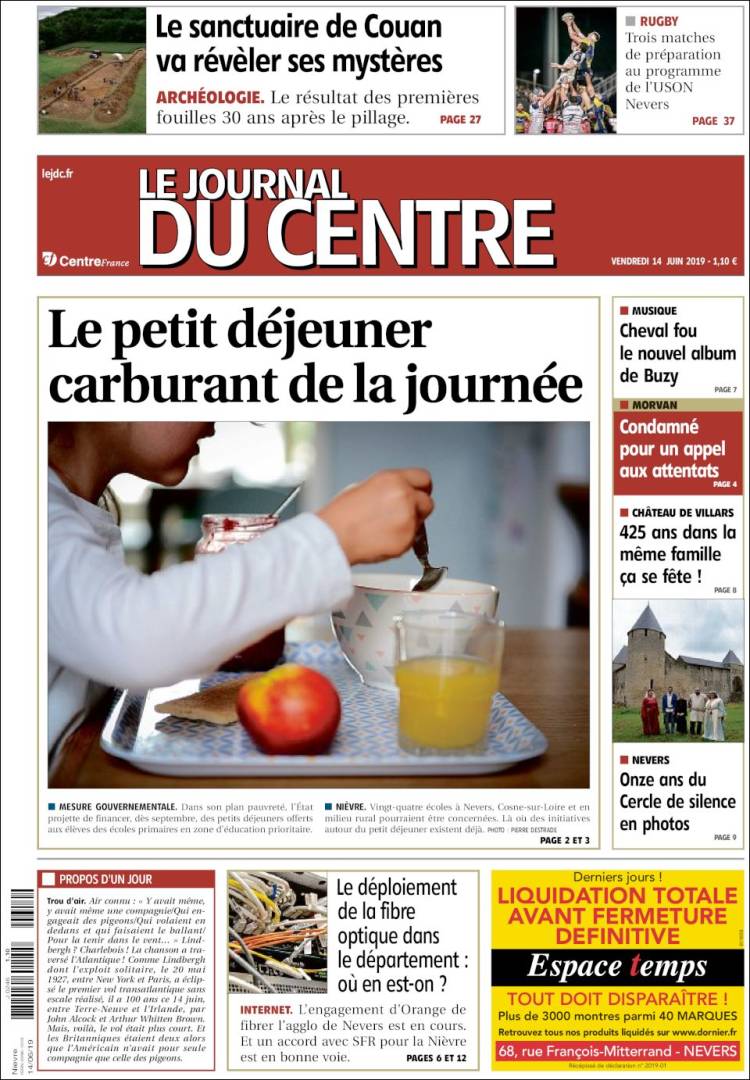 Portada de Le Journal du Centre (France)