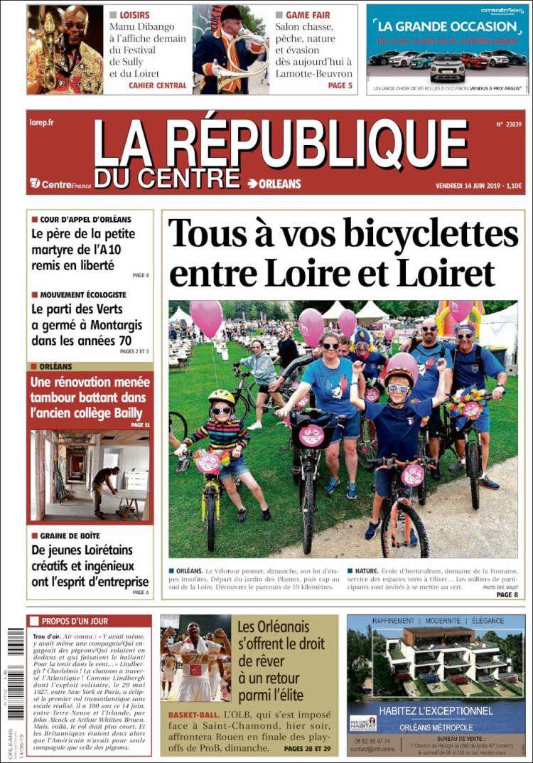 Portada de La République du Centre (France)