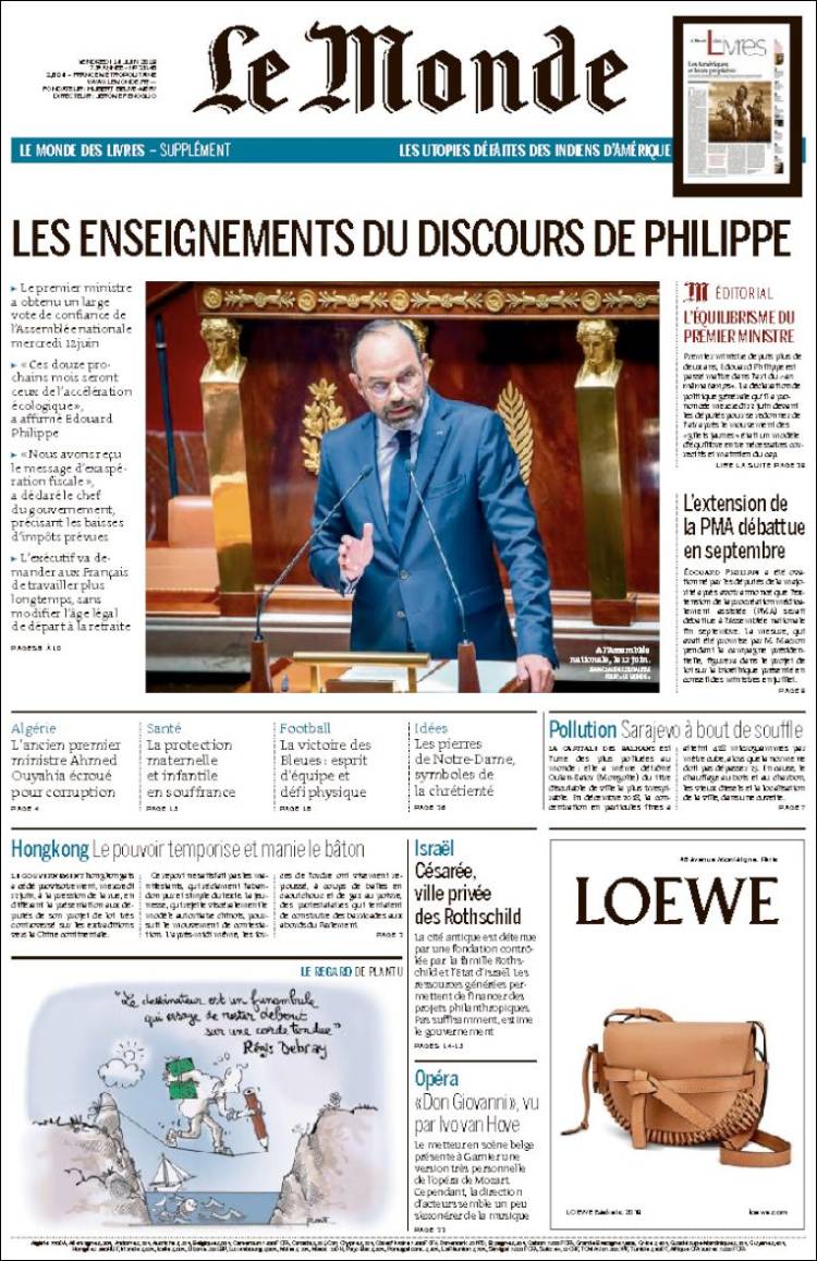 Portada de Le Monde (France)