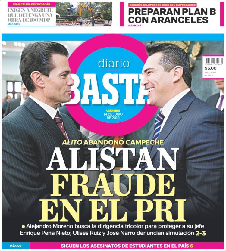 Portada de Diario Basta (México)