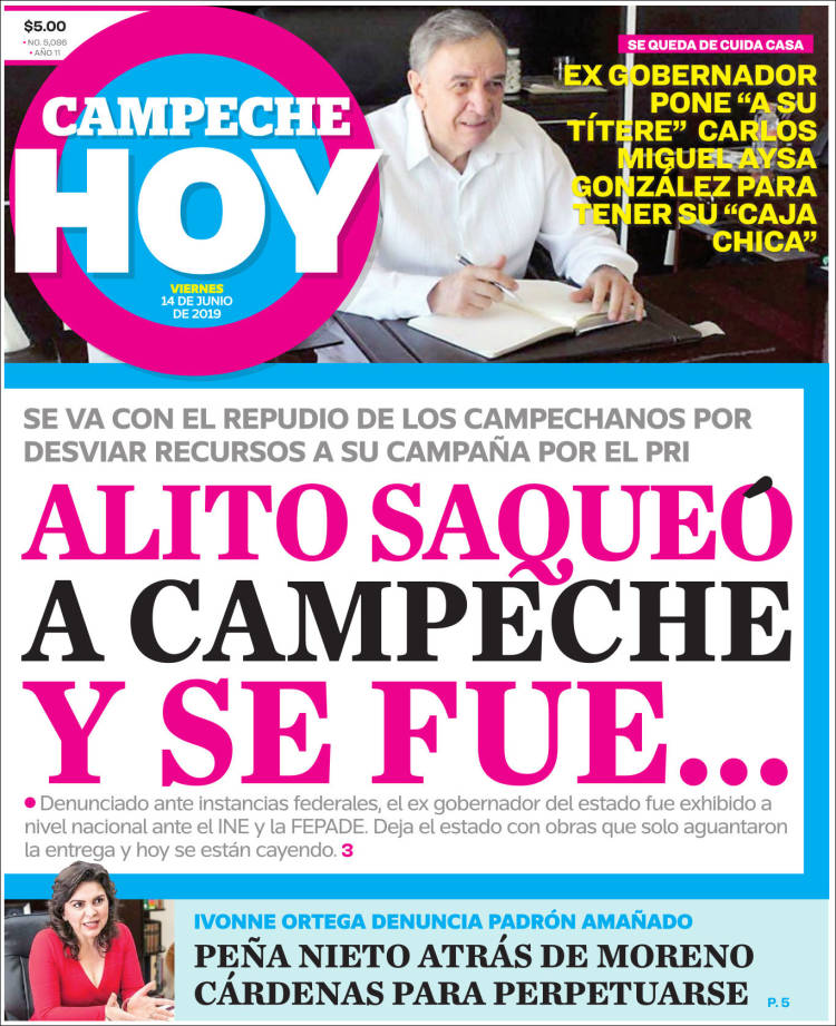 Portada de Campeche Hoy (México)