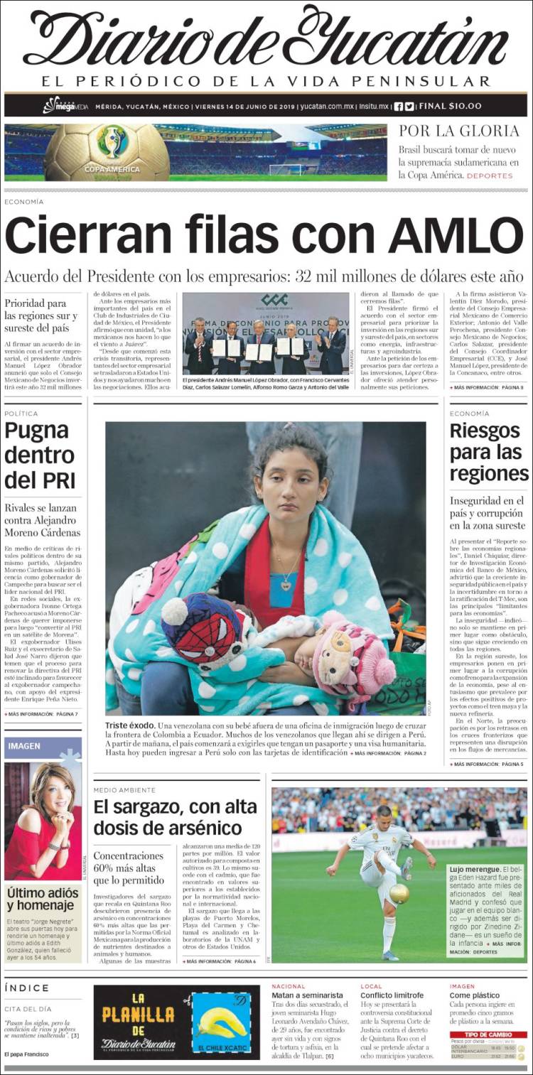 Portada de Diario de Yucatán (México)