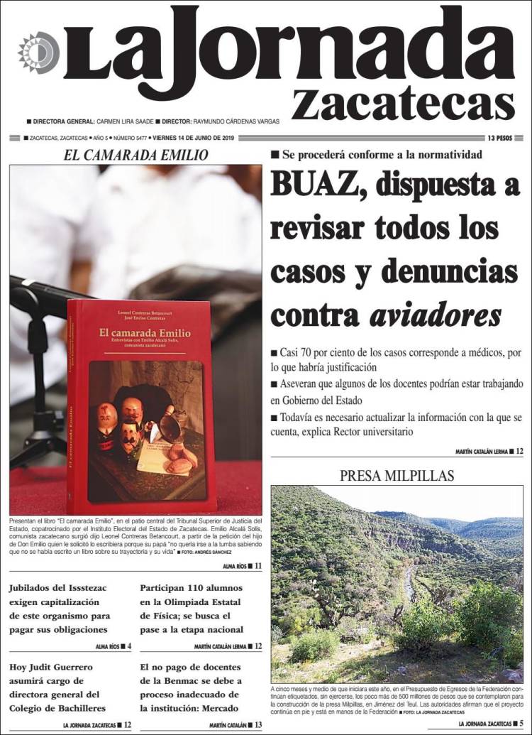 Portada de Jornada de Zacatecas (México)