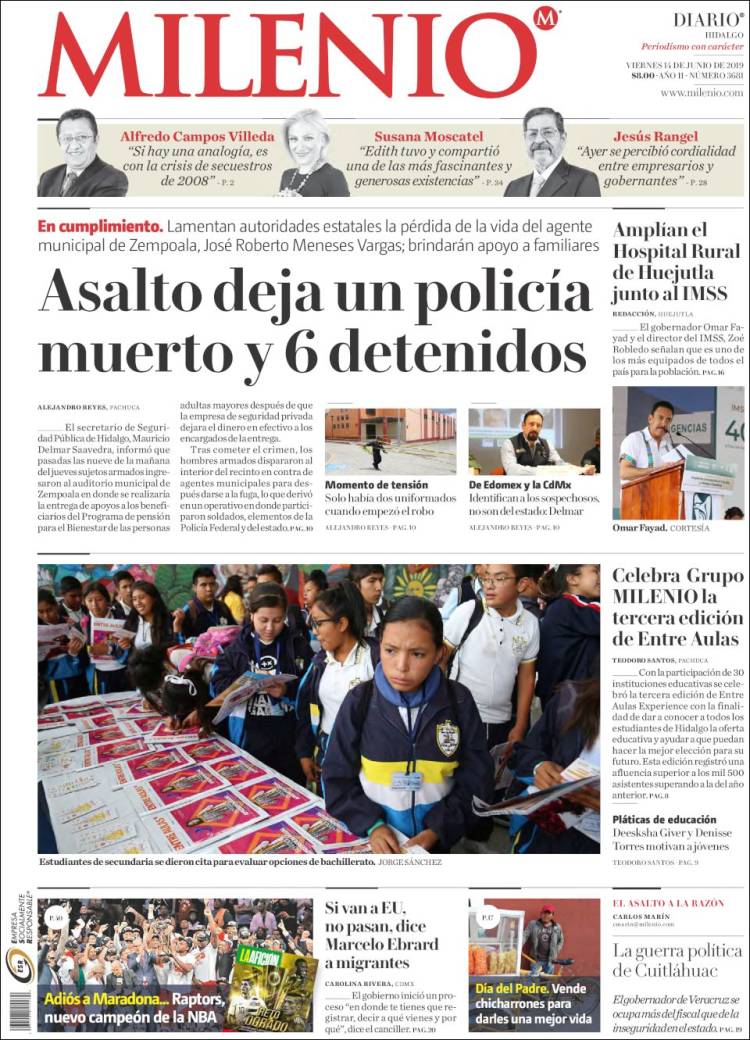 Portada de Milenio (México)