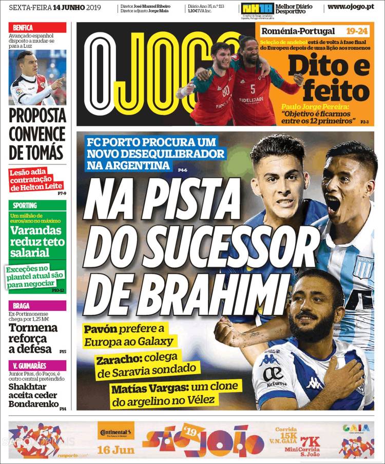 Portada de O Jogo (Portugal)
