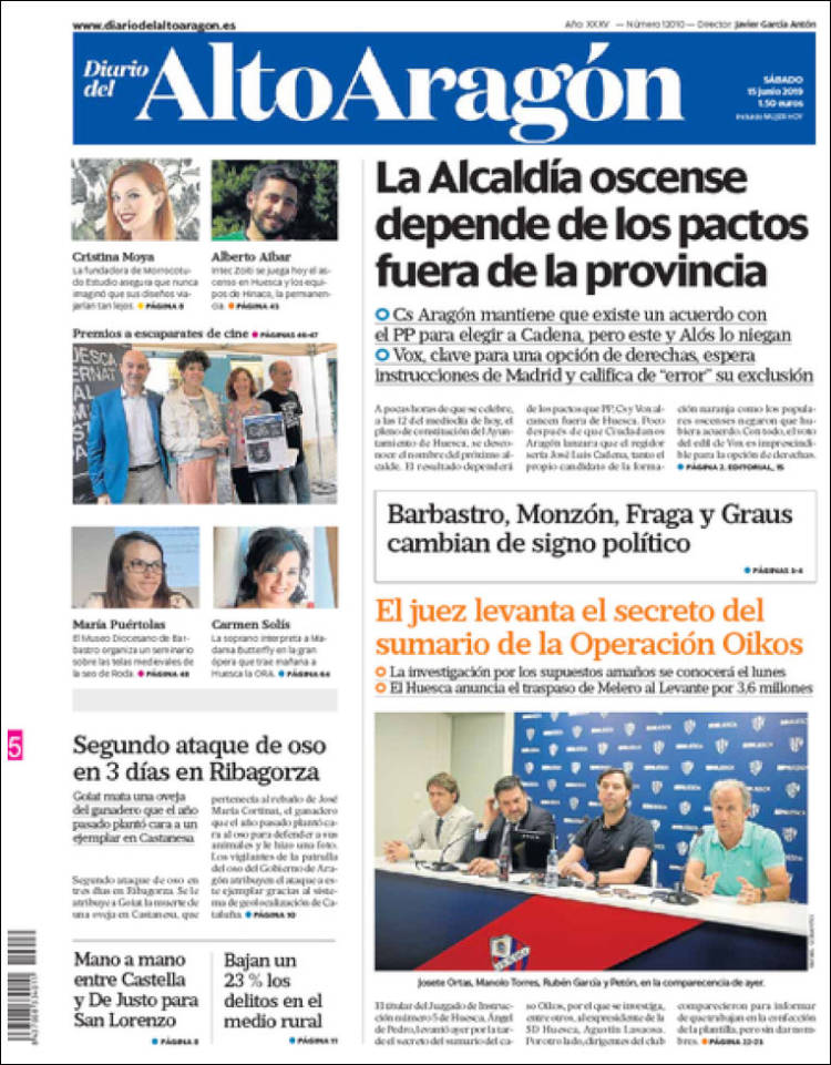 Portada de Diario del AltoAragón (España)