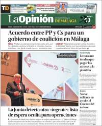 Portada de La Opinión de Málaga (España)