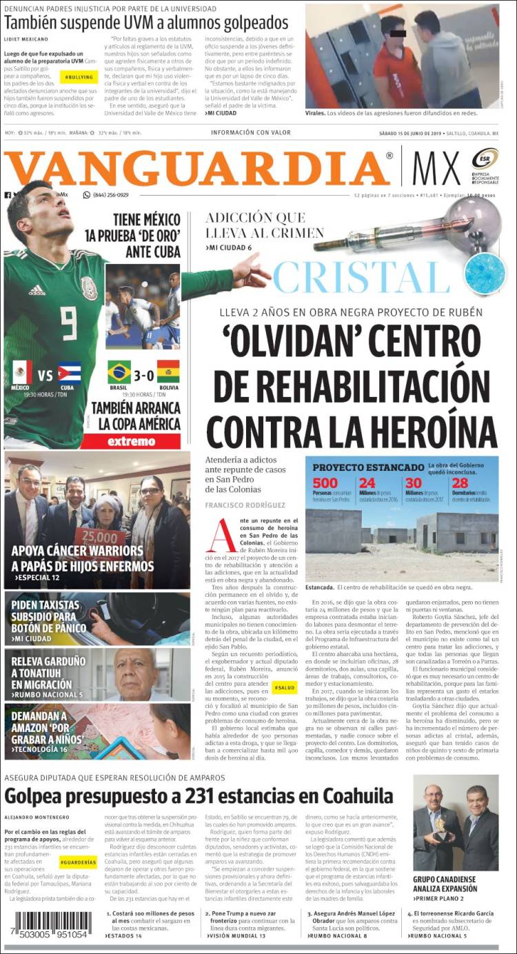 Portada de Vanguardia (Mexico)