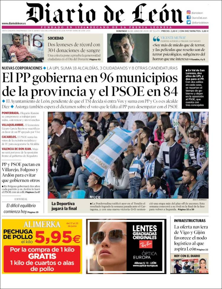 Portada de Diario de León (España)