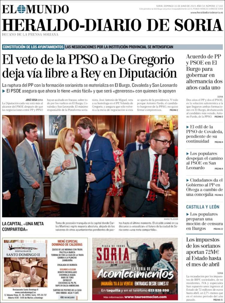 Portada de Diario de Soria (España)