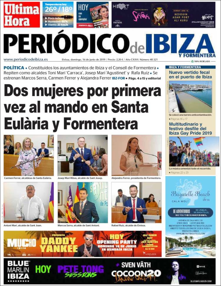 Portada de Periódico de Ibiza (España)