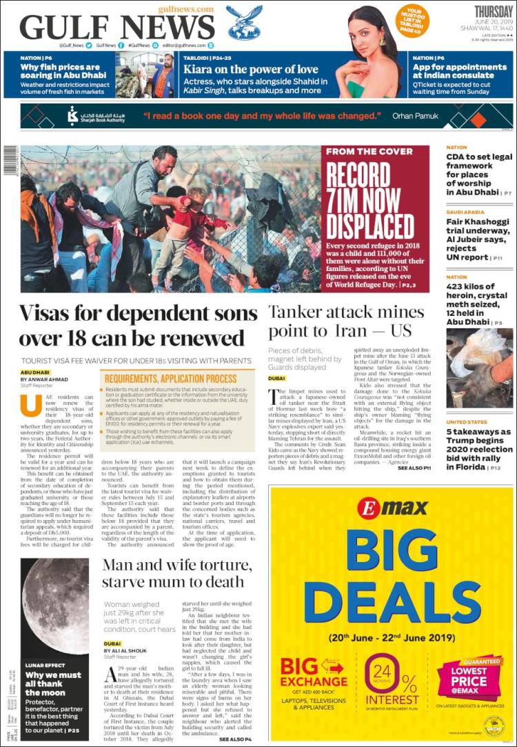 Portada de Gulf News (Asie-Pacifique)