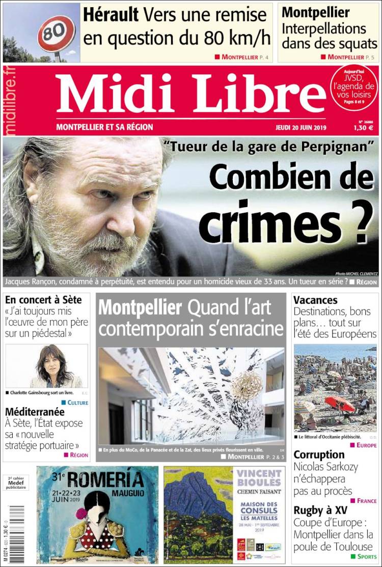 Portada de Midi Libre (Francia)