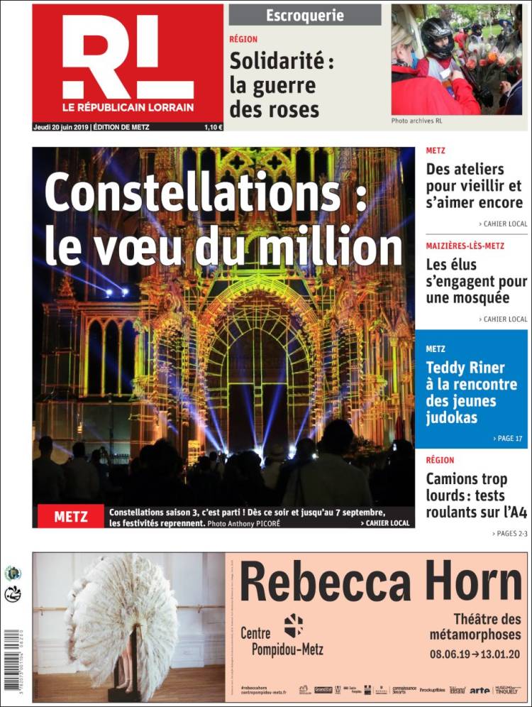 Portada de Le Republicain Lorrain (France)