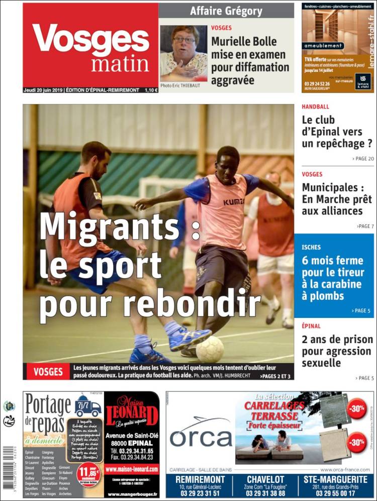 Portada de Vosges Matin (France)