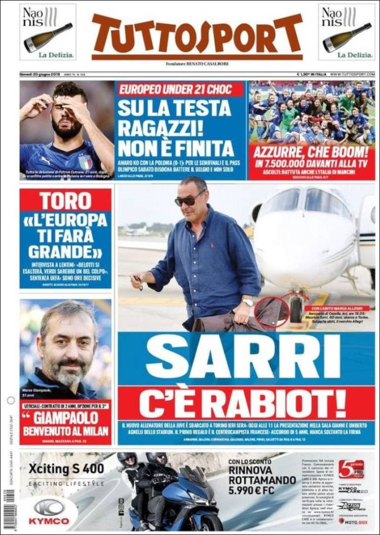 Portada de Tuttosport (Italie)