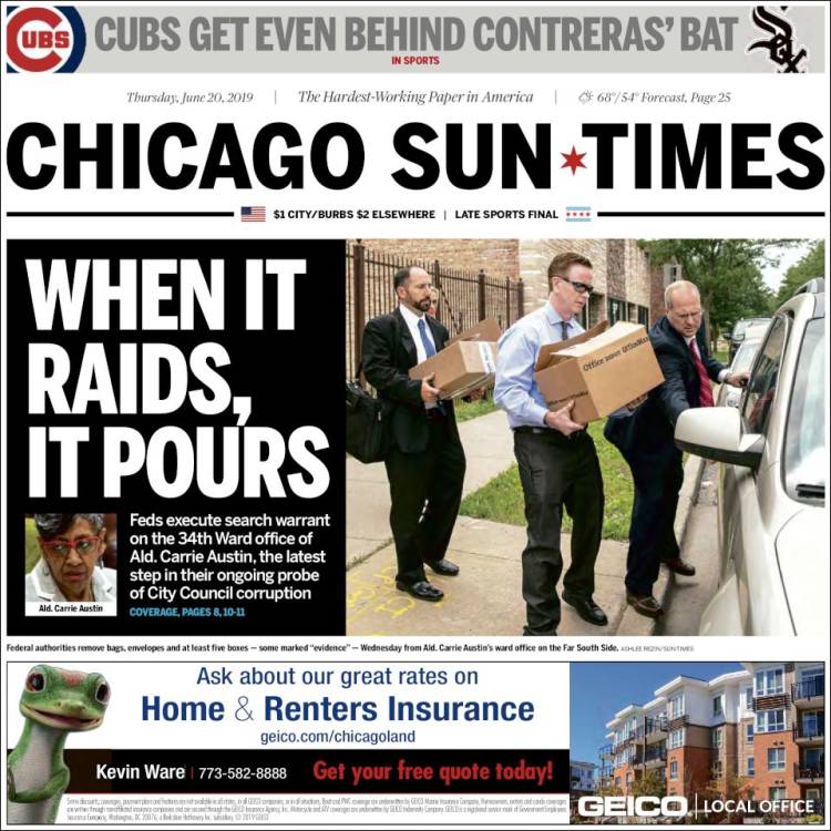 Portada de Chicago Sun-Times (États-Unis)