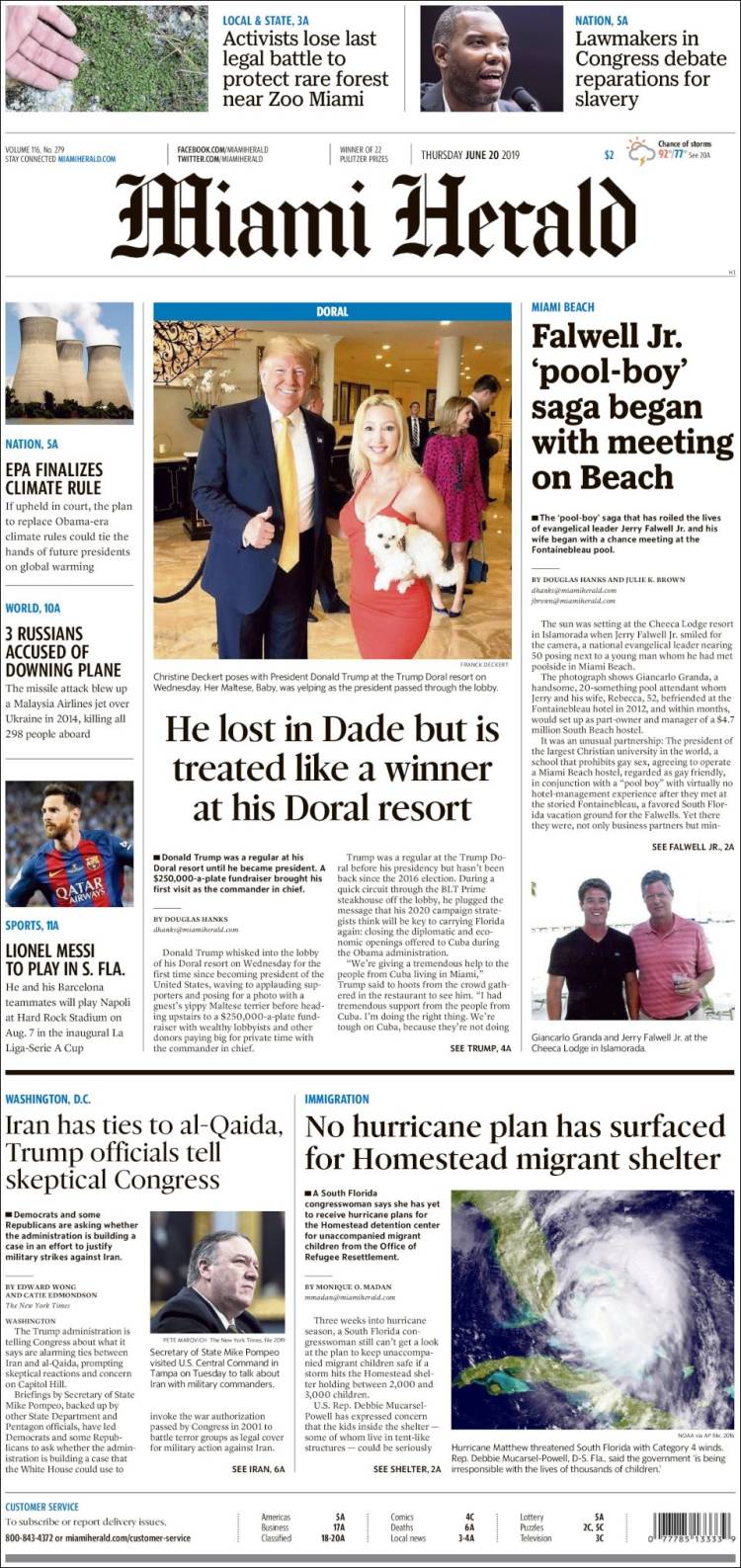 Portada de Miami Herald (États-Unis)