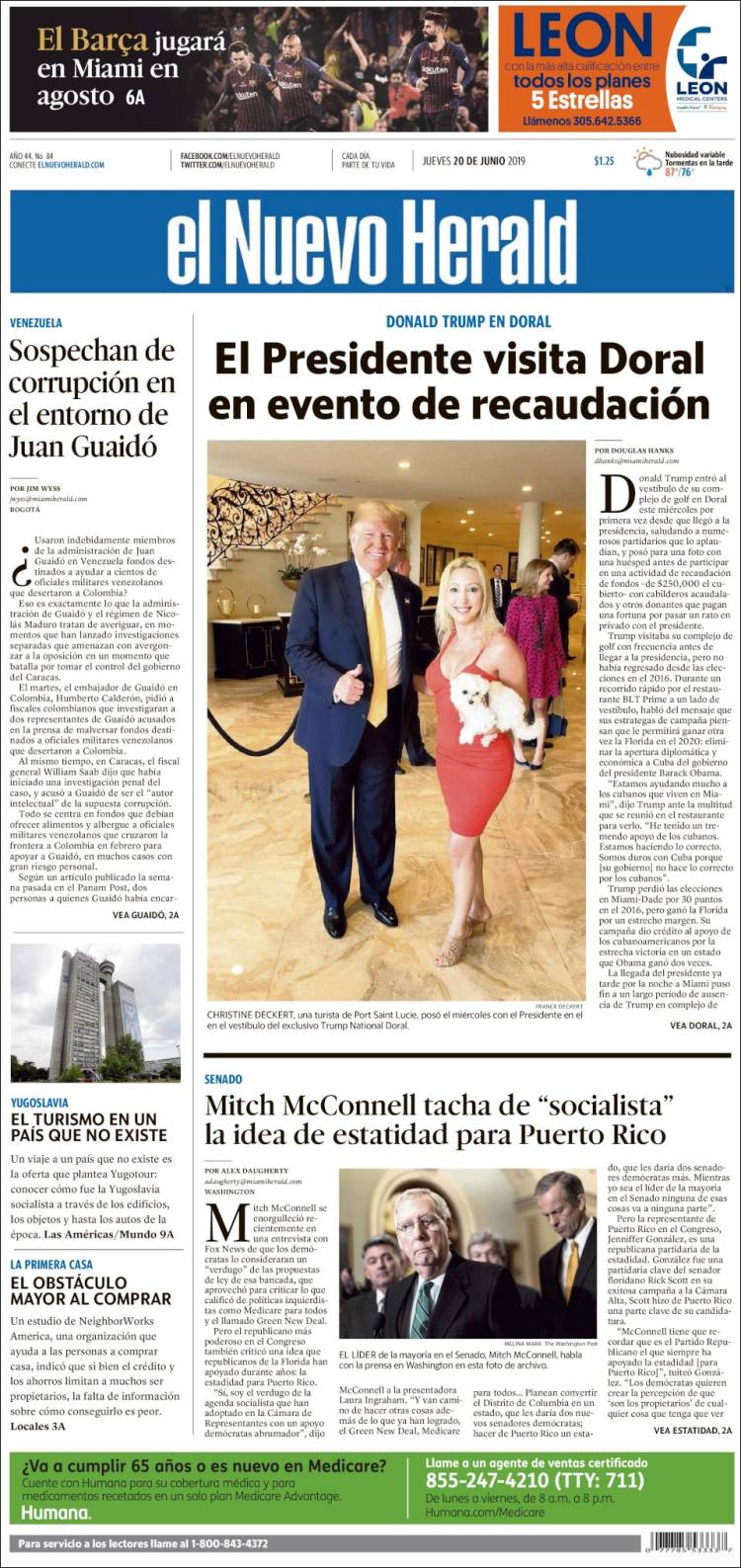 Portada de El Nuevo Herald (États-Unis)