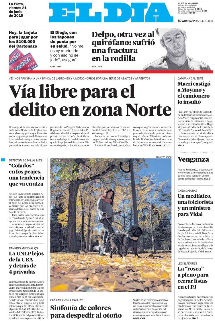 Portada de El Día de la Plata (Argentina)